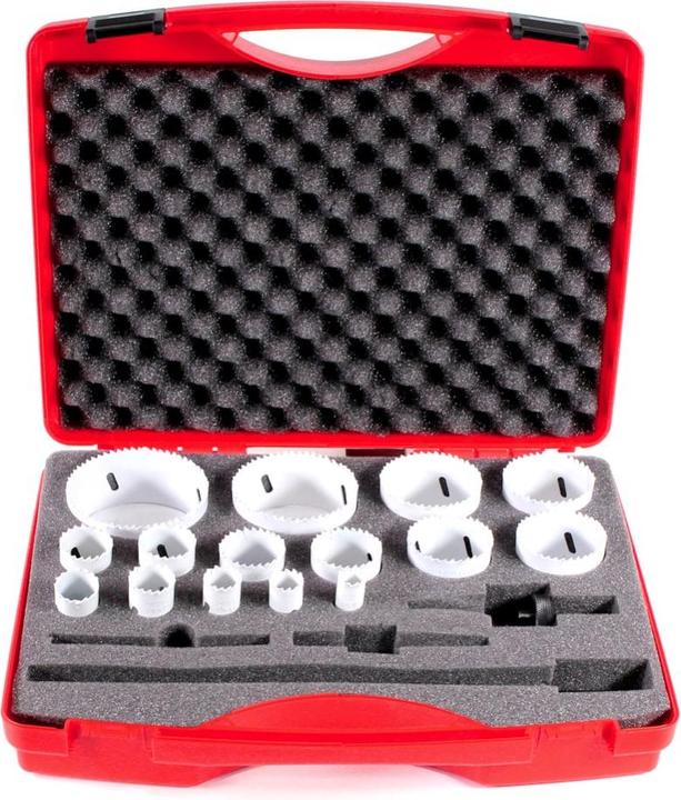 Actual product image Ruko Hole saw set (16 mm, 19 mm, 21 mm, 24 mm, 25 mm, 29 mm, 32 mm, 37 mm, 40 mm, 48 mm, 51 mm, 54 mm, 60 mm, 73 mm, 83 mm)