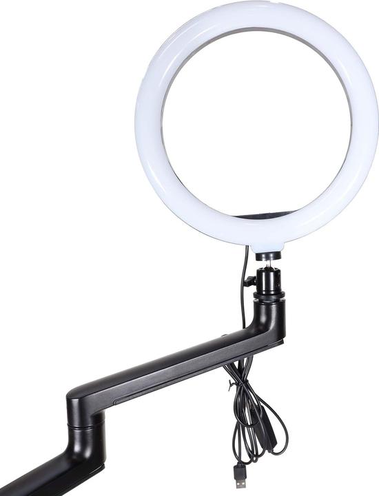 Actual product image Wiltec 4in1 tripod rollable mobile phone holder ring light streaming setup photo tripod (Plastic, Metal)
