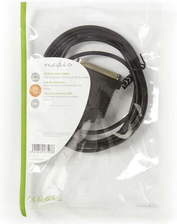 Immagine prodotto Nedis Cavo stampante Centronics spina USB A - 3 pezzi (2 m, USB 2.0)