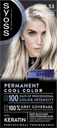 Syoss Permanent Cool Color farba do włosów 10-53 Chłodny Jasny Blond (10-53 Chłodny Jasny Blond)