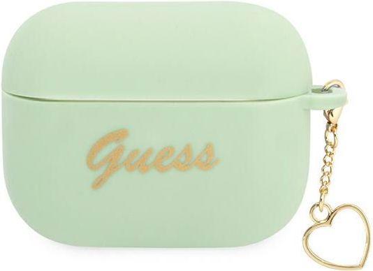 Produktbild Guess case for Airpods Pro GUAPLSCHSN green Silicone Heart Charm (Kopfhörer Tasche)