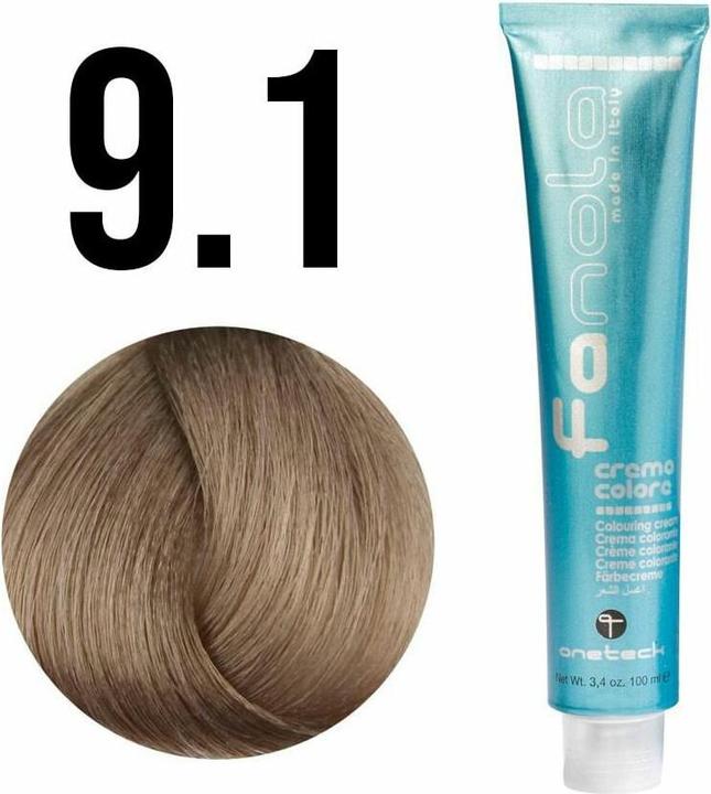 Actual product image Fanola 9*1 Rubio Clarísimo Ceniza 100ml (9.1 Very Light Blond Ash)
