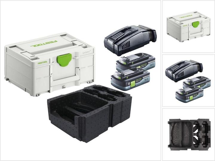 Image du produit Festool Set Énergie : 2x Batteries BP 18 Li 4,0 Ah HPC-ASI 4,0Ah 18V + Chargeur SCA 16 10,8V-18V (18 V)