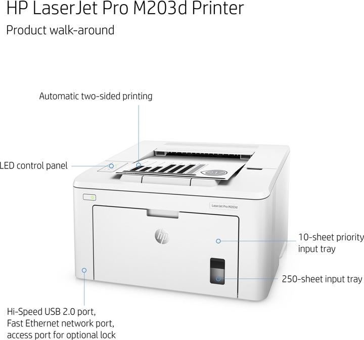 Actual product image HP LaserJet Pro M203dw (Laser, Black and white)