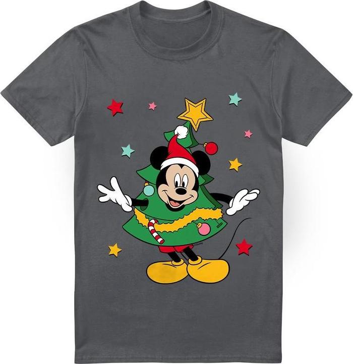 Actual product image Disney Mens Mickey Mouse Christmas Tree T-Shirt (XL)
