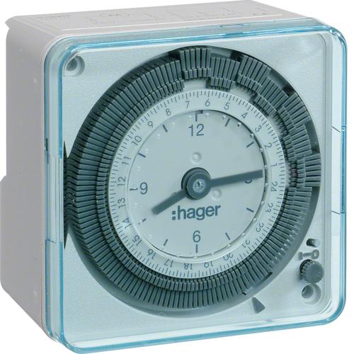Actual product image Hager HAG EH711 analogue day time switch 1W 16A 230V AC 50Hz with power reserve