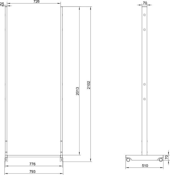 Produktbild Multibrackets Rollbarer Monitor Ständer 55", zu OMD-Serie
