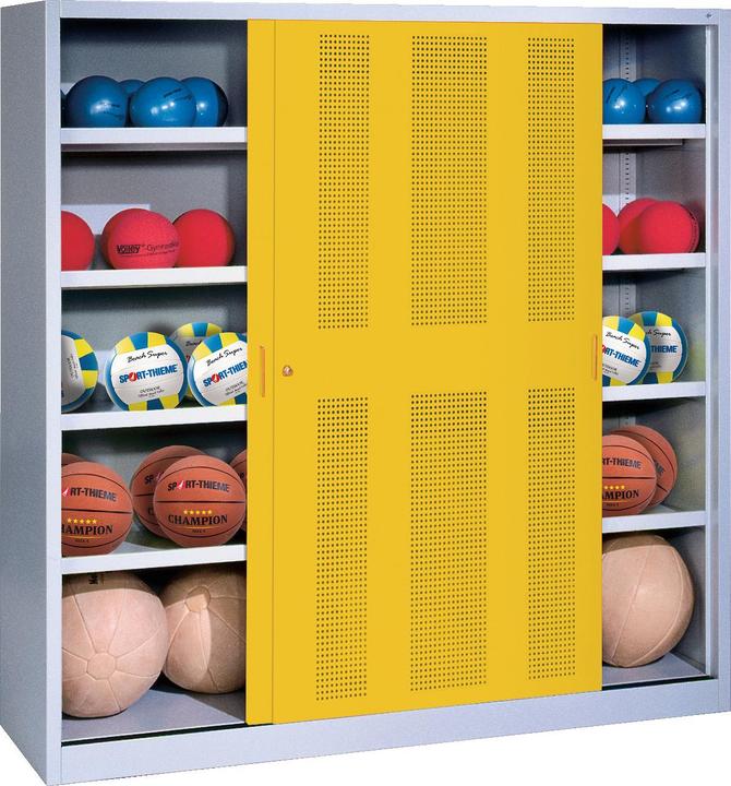 Produktbild C+P Ballschrank (HxBxT: 195x120x50 cm, mit Lochblech-Schiebetüren, Typ 4)