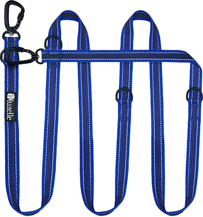 Image du produit Bluzelle 3m laisse de chien, double laisse avec mousqueton, réglable (Chien, Promenade)