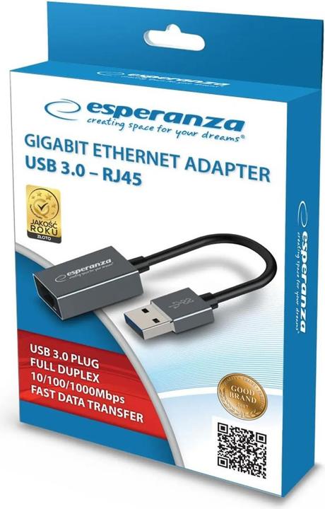 Image du produit Esperanza ENA101 Gigabit-Ethernet-1000-Mbit (RJ45, RJ45 (1x))