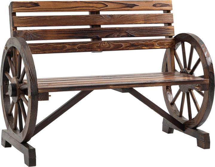 Actual product image Outsunny Garden bench wagon wheel design