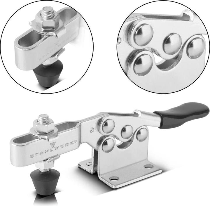 Actual product image Stahlwerk Toggle clamp set of 2 90kg 198lbs vertical toggle clamps (198 mm)