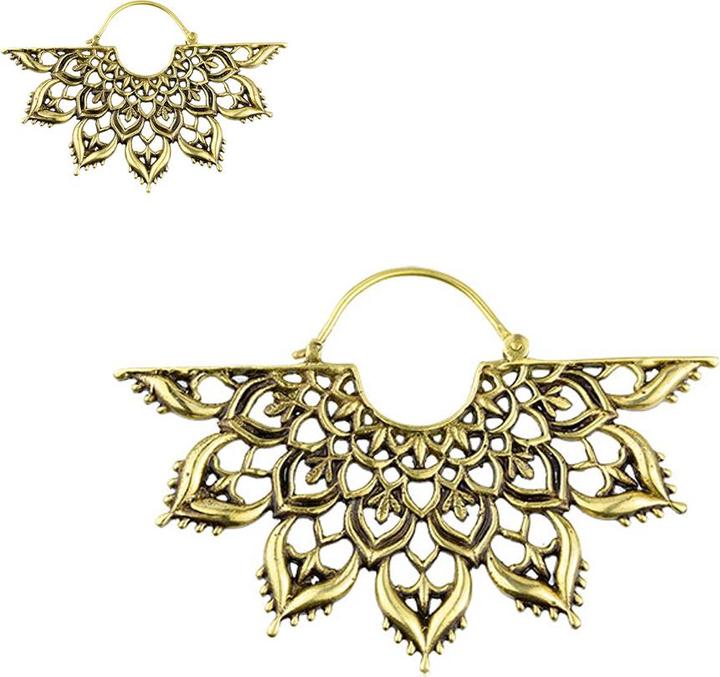 Star Piercing Ohrring vergoldet geteilte Blüte (Messing)