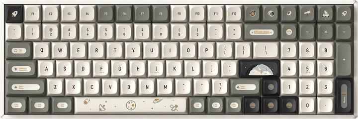 Iqunix Clavier de jeu sans fil F97 Hitchhiker, RGB - Commutateurs Moonstone (DE, Sans fil)
