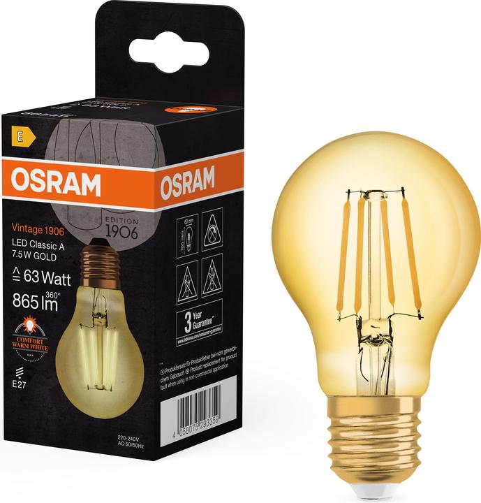 Produktbild Osram Vintage 1906 Led Classic A (E27, 8 W, 950 lm, 1 x, E)