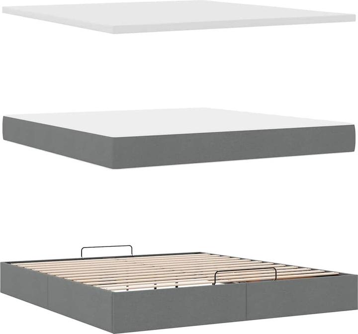 Immagine prodotto VidaXL Ottomana con materasso in tessuto grigio scuro 160x200 cm (160 x 200 cm)