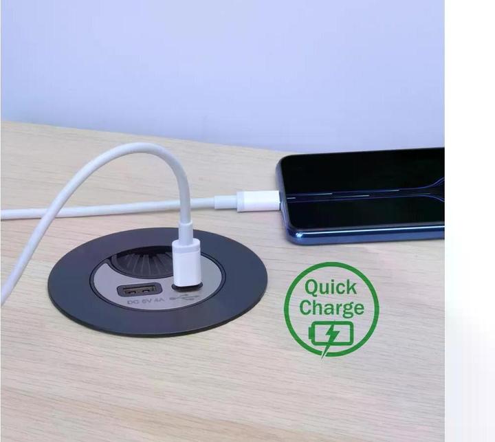 Produktbild Max Hauri Office Line Kabeldurchführung mit USB/A und USB/C Charger