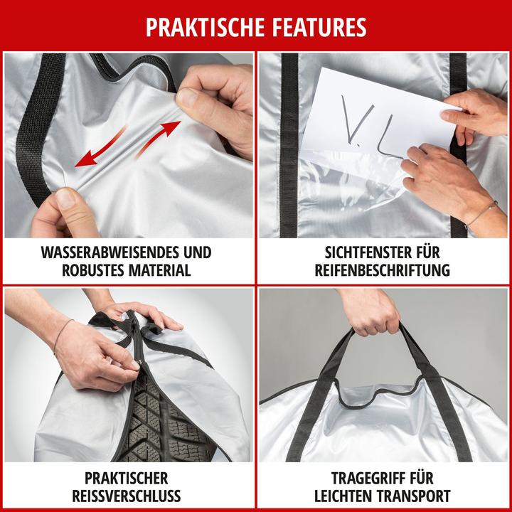 Image du produit Walser Sac de rangement pour pneus Lot de 2 taillee M, housse de protection robuste et étanche, sac à