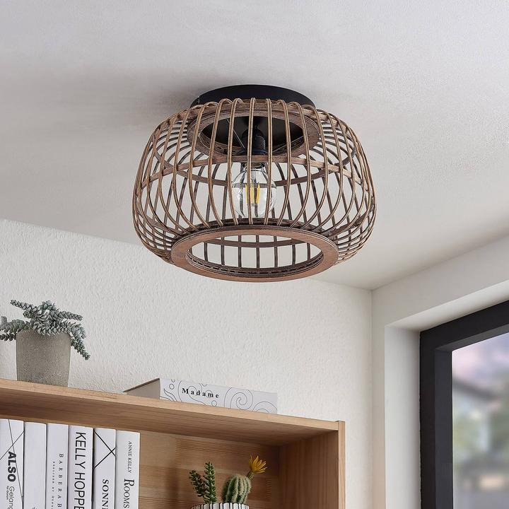 Image du produit Lindby Bominio plafonnier en rotin, 40 cm (E27)