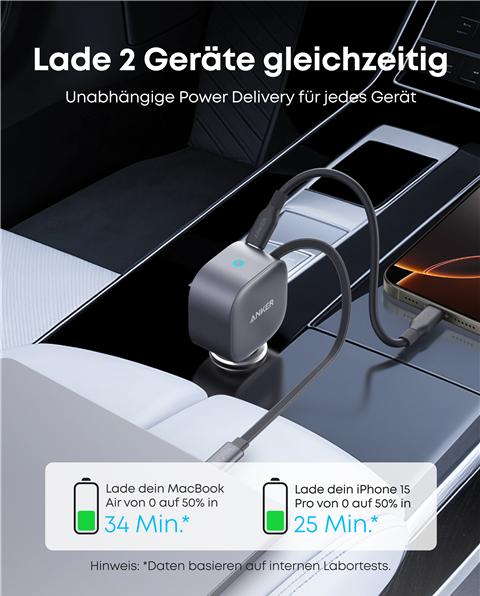 Produktbild Anker Nano Car Charger 75w USB-C Retract