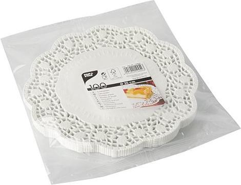 Actual product image Papstar Cake lace, round, diameter: 200 mm, white embossed lace paper, 40 gsm, FSC-certified