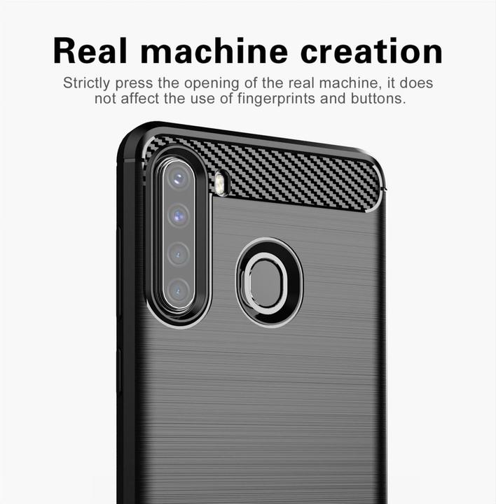 Image du produit Cadorabo TPU Ultra Slim carbon edelstahl Combi Cover (Samsung Galaxy A21)