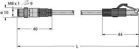 Produktbild Turck Leitung (UTP, CAT5e, 1 m)