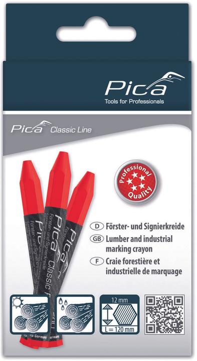 Actual product image Pica Forester's/Signing Chalk Classic PRO 590 red papered (Red, 12 x)