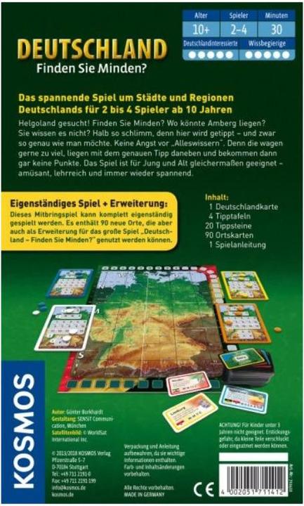 Image du produit Kosmos Allemagne - Trouver Minden? (Allemand)