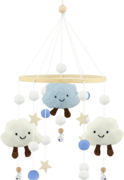 Ulysse Couleurs d'Enfance Grazioso dispositivo mobile in feltro: nuvola blu