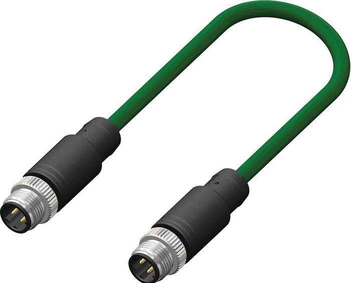Immagine prodotto Rs Pro Set di cavi, spina M12 - connettore M12, 4 conduttori, 10 m, IP67, verde
