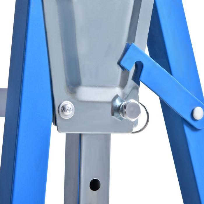 Actual product image Swisshandel24 2 x scaffolding trestle Folding trestle height-adjustable up to 200kg Steel blue 68 x 58 x 80-130 cm (58 cm, 68 cm)