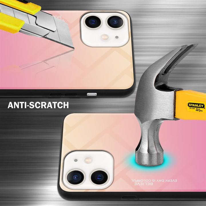 Produktbild Cadorabo TPU 2 Farben Glas Cover (Apple iPhone 12 mini)