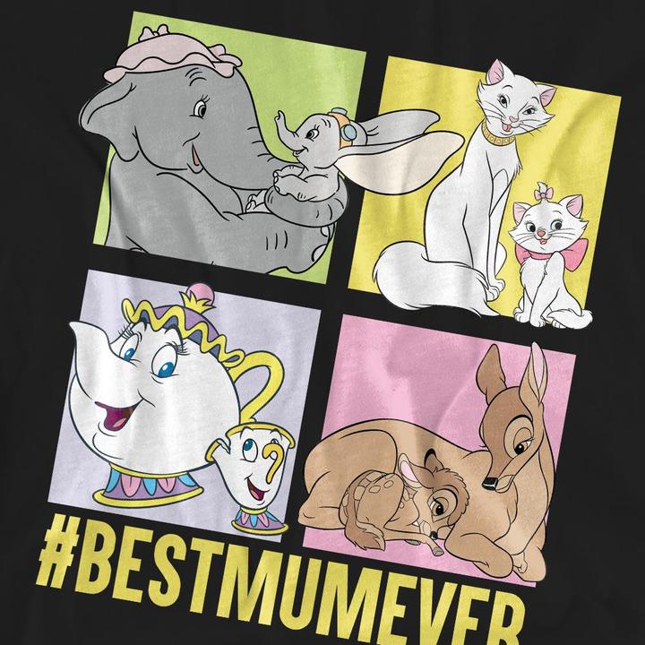 Actual product image Disney Unisex Adult Bestmumever Dumbo & Bambi Mothers Day T-Shirt (M)
