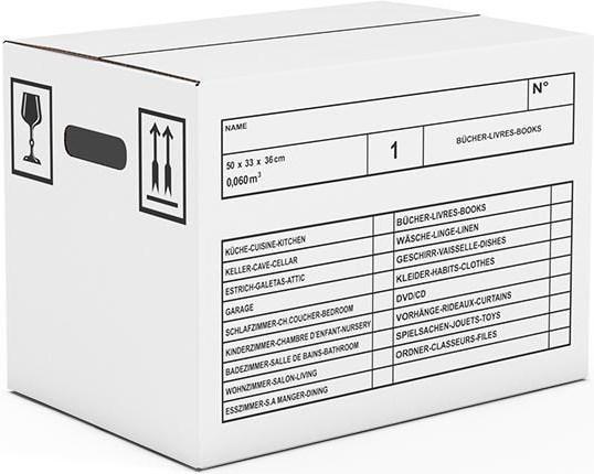 Antalis Umzugsbox (10er Set) (50 x 33 x 36 cm, 60 l)