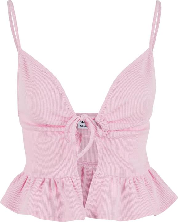 Urban Classics Ladies Waffle Pique Ruffle Top - 137877