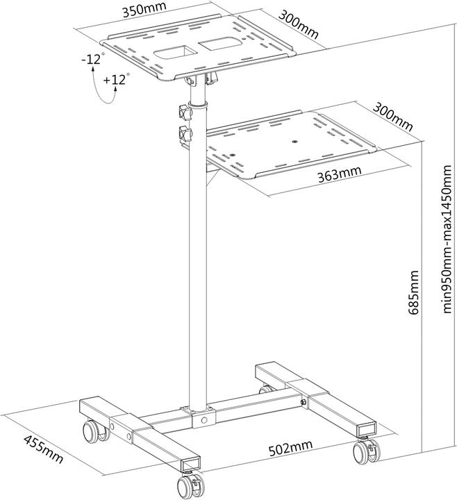 Image du produit PureMounts Chariot pour projecteur (Tables)