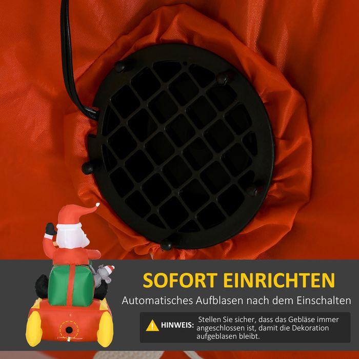 Actual product image Swisshandel24 Aufblasbar Weihnachtsdeko 1,22 m Weihnachtsmann mit LED-Beleuchtung Gartendeko