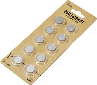 Voltcraft Knopfzelle CR 1632 3 V 10 St. 130 mAh Lithium VC-11887465 (10 Stk., CR1632, 130 mAh)