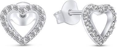 Produktbild Brilio Silver - Charming silver earrings Hearts with zircons EA355W