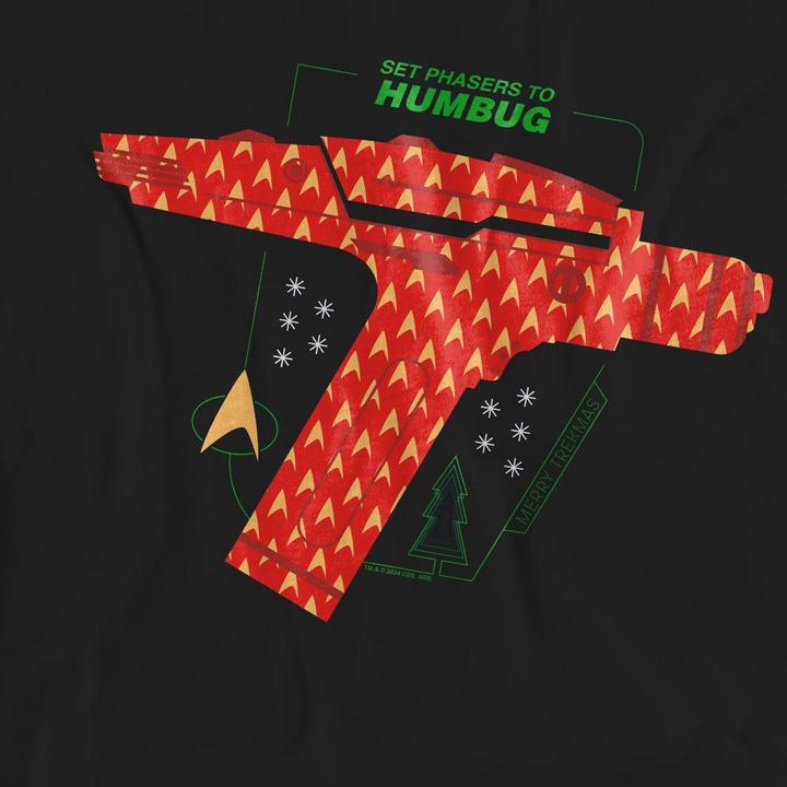 Actual product image Star Trek: The Original Series Unisex Adult Phaser Set To Humbug Christmas T-Shirt (XL)
