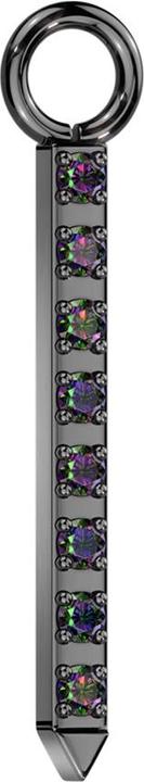 Actual product image Star Piercing Pendant black bar pointed crystals dark multicolour (Titanium G23, without brass)