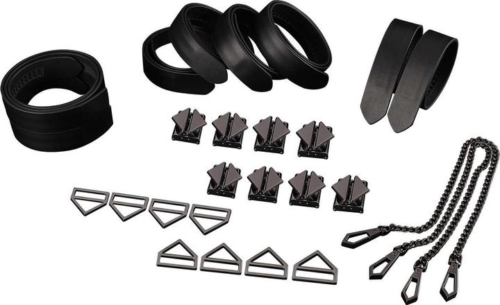 Lockink 8-Bondage-Straps Restraint Set - blackv