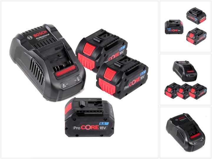 Produktbild Bosch Professional Bosch Starter-Set ProCore mit 3x ProCORE 18 V 8,0 Ah Professional Akku GBA ( 1600A016GK ) und GAL 18 (18 V)
