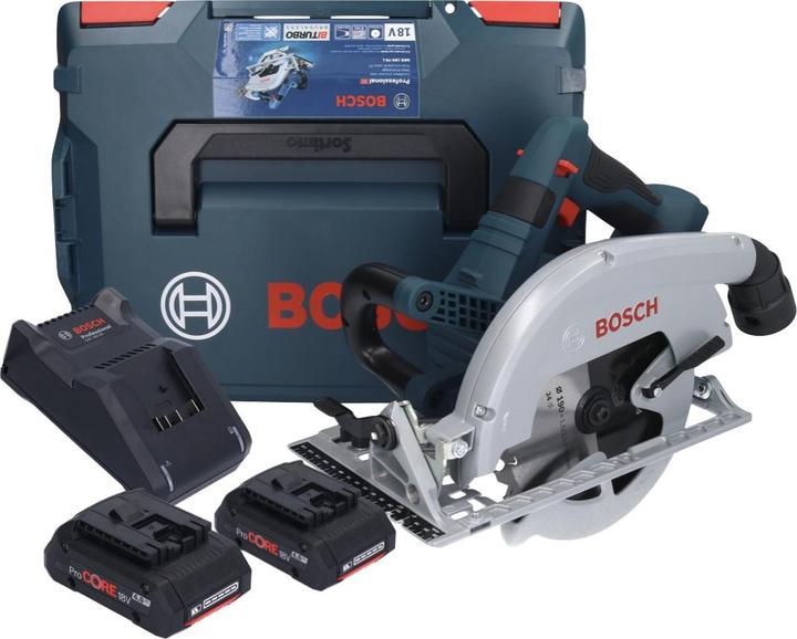 Produktbild Bosch Professional Bosch GKS 18V-70 L Akku KreissÃ¤ge 18 V Brushless 190 mm BITURBO + 2x ProCORE Akku 4,0 Ah + Ladeger