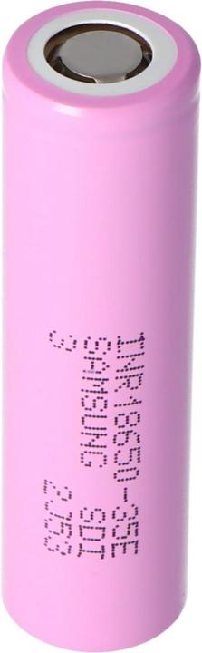 Actual product image Samsung Battery INR18650-35E flat positive pole selectable with or without solder tags (1 pcs., 18650, 3500 mAh)