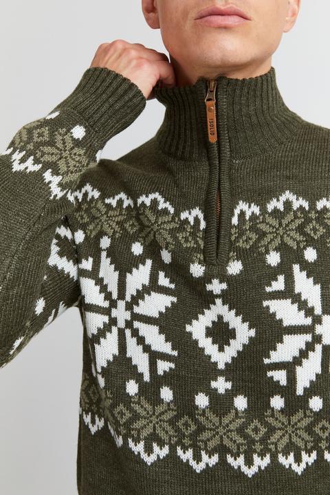 Actual product image Solid Norwin Men's Jumper Chunky Knit Pullover Troyer (L)