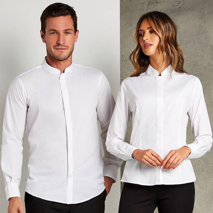 Image du produit Kustom Kit Chemise avec col montant manches longues (M)
