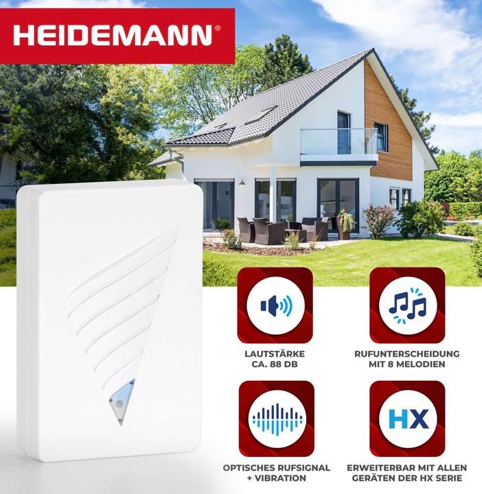 Immagine prodotto Heidemann Set di suonerie radio HX Pet (campanello per animali domestici) (Radio 433 MHz)