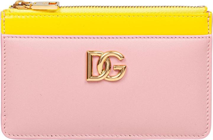 Image du produit Dolce & Gabbana leather card holder color yellow and pink